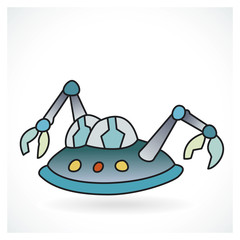 Funny robot on gradient background