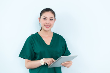 young pretty woman doctor in hospital