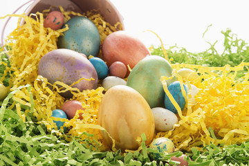 golden highligted easter eggs