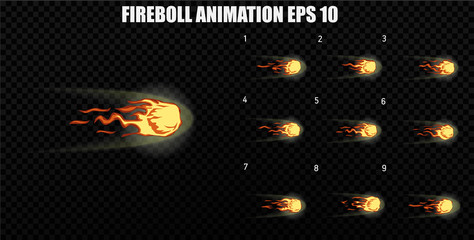 Vector explode. Explode effect animation with smoke. Cartoon explosion frames. Sprite sheet of explosion