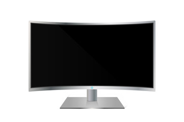 Realistic curved TV monitor isolated. Vector illustration