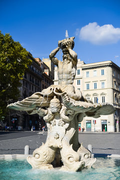 Fontaine Du Triton, Piazza Barberini, Rome, Italie