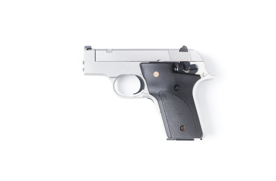 small automatic gun isolated on white background