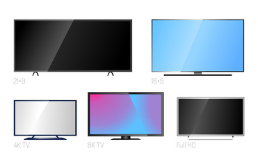TV screen lcd monitor template electronic device technology digital size diagonal display and video modern plasma home computer vector illustration.