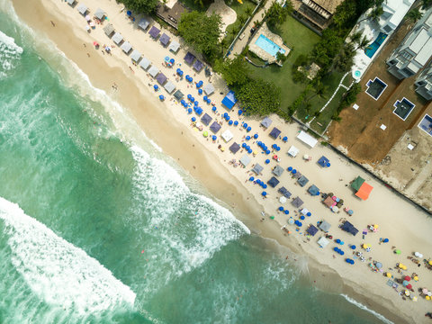 Top View of Maresias Beach, Sao Paulo, Brazil