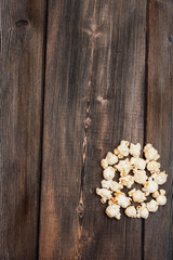 popcorn on a wooden background
