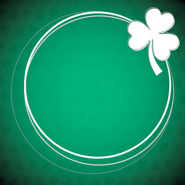 Circle shamrock St Patrick's Day card in vector format.