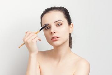 Fototapeta premium woman with makeup brush
