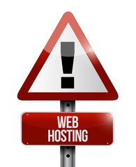 Web hosting warning sign concept