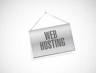 Web hosting hanging sign concept