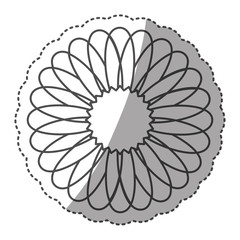 sticker monochrome contour with circular strokes forming petals vector illustration