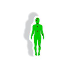 stylish icon in paper sticker style Ebola symptoms pain