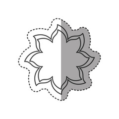 sticker black contour with flower icon vector illustration