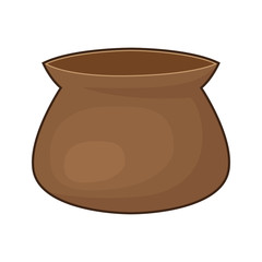 Clay pot isolated illustration on white background