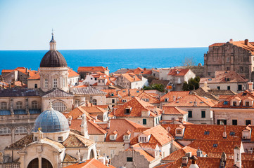 Fototapeta na wymiar A view of Dubrovnik skyline from city walls