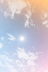 Sun and sky with a pastel colored gradient