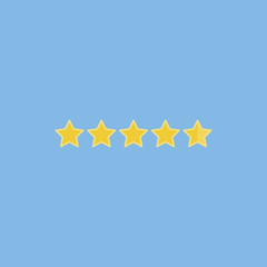 Icon 5 star rating. Flat vector illustration EPS 10