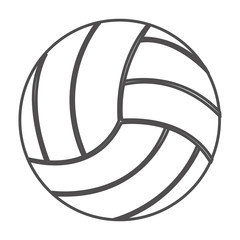 grayscale contour with volleyball ball vector illustration