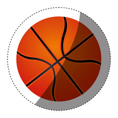 sticker colorful silhouette with basketball ball vector illustration