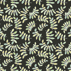 Seamless pattern from leaves and twigs