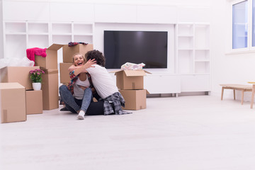 young couple moving  in new house