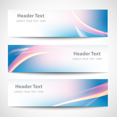Abstract header blue wave red line white blue background vector design