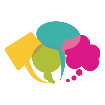 colorful collection speech bubbles and dialog balloons vector illustration