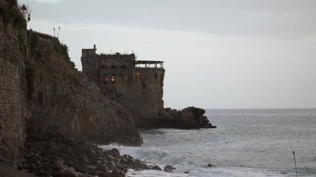 Castle near water at the evning
