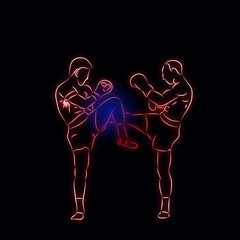 Thai boxing pattern black background