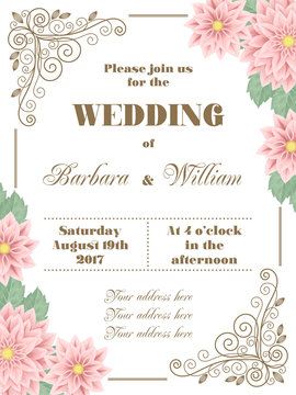 Retro wedding invitation