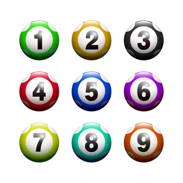3D Lottery Keno Number Ball-Colorful