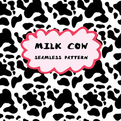cow texture pattern repeated seamless black and white