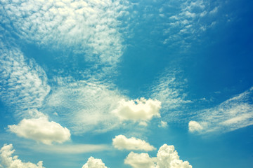 Fototapeta na wymiar Blue sky with white cloud.vintage tone style