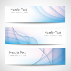 Abstract header blue wave white vector design