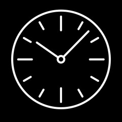 dial switches clock icon white contour on a black background of vector illustration