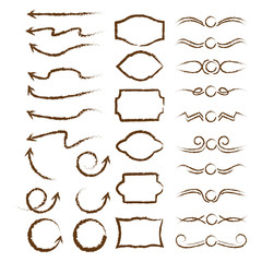 Vector set elements for design and page decoration. Set of dividers, frames, arrows for your ideas.