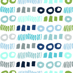 Abstract seamless pattern with hand drawn textures.