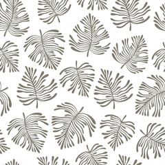 Tropical seamless pattern with exotic leaves.