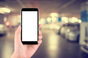 Close up abstract blurred in car parking