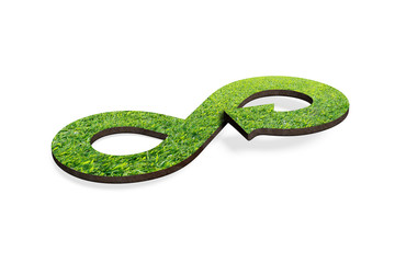 Green circular economy concept, 3D rendering