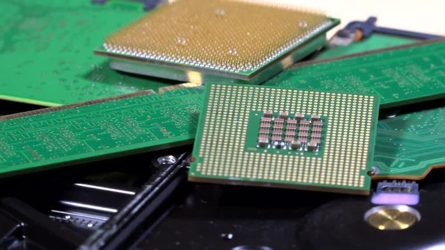 Modern computer components with microchips