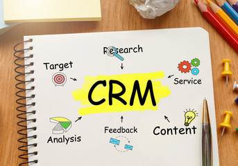 Notebook with Toolls and Notes about CRM,concept
