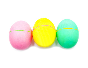 Colorful handmade decorated easter eggs