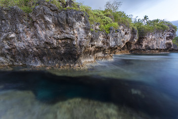 Long exposure, Opaahi Landing (Cooks Landing), on the island of Niue, South Pacific
