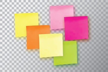 Six Colorful sticky note. Template for your projects.