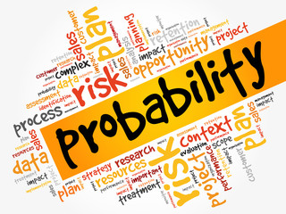 Probability word cloud, business concept