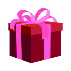 Подарок. Коробка. Иллюстрация изолированно на белом фоне. 