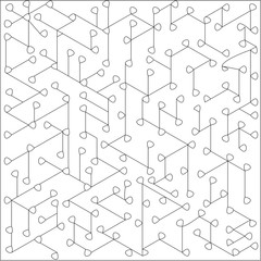 Abstract white background gray line with white dots on the ends are placed around the drawing