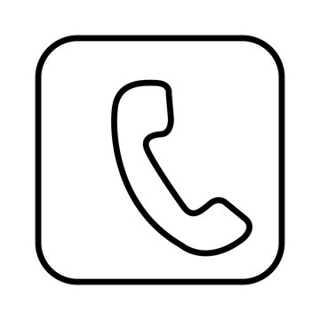 monochrome contour square with phone icon vector illustration