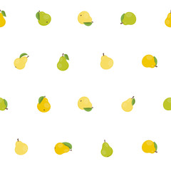 Seamless background with pears; vector illustration.